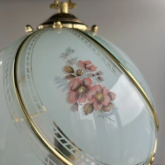 Vintage Floral Glass Touch Lamp in Tiffany Style - 1980s - Picture 3 of 13